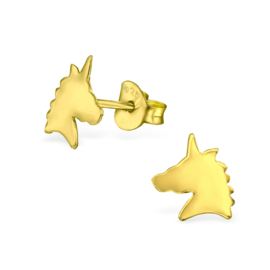 Kinderoorbellen Sterling zilver 925 Unicorn Goud plated