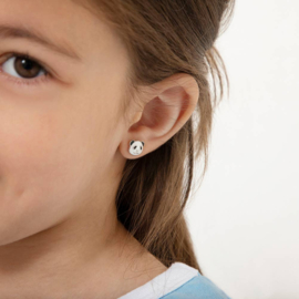 Kinderoorbellen Sterling zilver 925 met schroefsluiting Panda "In Season Jewelry"