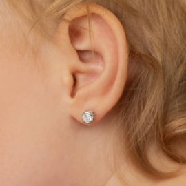 Kinderoorbellen Sterling zilver 925 met schroefsluiting Rond "In Season Jewelry"