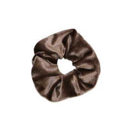 Haarelastiekjes velvet scrunchie bruin