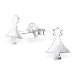 Kinderoorbellen Sterling zilver 925 Kerstboom met sterretjes