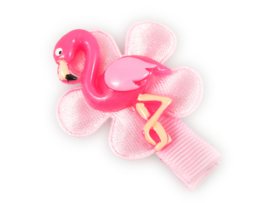 Lokknipje met bloem roze met flamingo