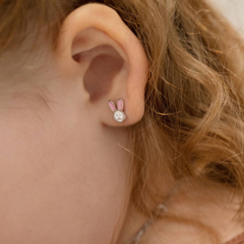 Kinderoorbellen Sterling zilver 925 met schroefsluiting Konijn "In Season Jewelry"