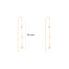 Oorbellen koper Drop down stars