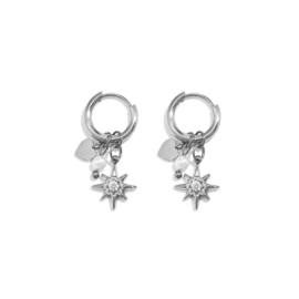 Creolen Chirurgisch staal Starry hearts