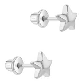 Kinderoorbellen Sterling zilver 925 met schroefsluiting Sterren "In Season Jewelry"