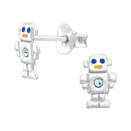 Kinderoorbellen Sterling zilver 925 Robot
