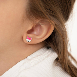 Kinderoorbellen Sterling zilver 925 met schroefsluiting Vos "In Season Jewelry"