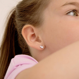 Kinderoorbellen Sterling zilver 925 met schroefsluiting Konijntje "In Season Jewelry"