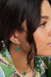 Oorbellen Chirurgisch staal Leaf & stone green