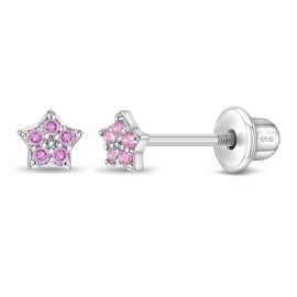 Kinderoorbellen Sterling zilver 925 met schroefsluiting bloem mini "In Season Jewelry"