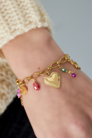 Chirurgisch stalen armband "Love beads"