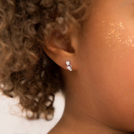 Kinderoorbellen Sterling zilver 925 met schroefsluiting Poesje "In Season Jewelry"