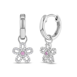 Creolen Sterling zilver 925 Flower met zirkonia "In Season Jewelry"