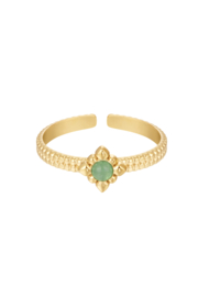 Chirurgisch stalen ring Flower green