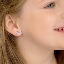Kinderoorbellen Sterling zilver 925 met schroefsluiting Rond "In Season Jewelry"