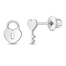 Kinderoorbellen Sterling zilver 925 met schroefsluiting Lock & Love "In Season Jewelry"