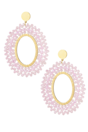 Oorbellen Chirurgisch staal Kralen party pink