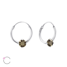 Creolen Sterling zilver 925 Swarovski Gold 12mm