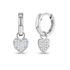 Creolen Sterling zilver 925 Dangle heart "In Season Jewelry"