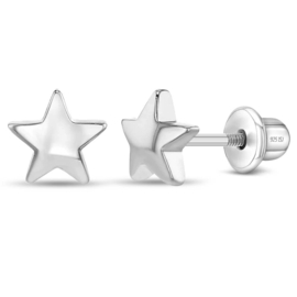 Kinderoorbellen Sterling zilver 925 met schroefsluiting Sterren "In Season Jewelry"