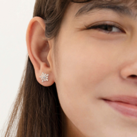 Kinderoorbellen Sterling zilver 925 met schroefsluiting Sneeuwvlok "In Season Jewelry"