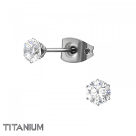Oorbellen Titanium Tulp 4mm