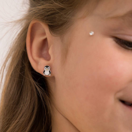 Kinderoorbellen Sterling zilver 925 met schroefsluiting Pinguïn "In Season Jewelry"