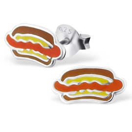 Kinderoorbellen Sterling zilver 925 Hotdog