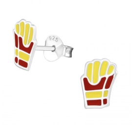 Kinderoorbellen Sterling zilver 925 Franse frietjes