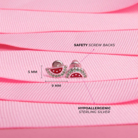 Kinderoorbellen Sterling zilver 925 met schroefsluiting Meloen "In Season Jewelry"