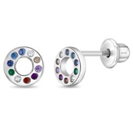 Kinderoorbellen Sterling zilver 925 met schroefsluiting Rond "In Season Jewelry"