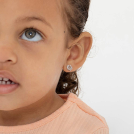 Kinderoorbellen Sterling zilver 925 met schroefsluiting Kroon "In Season Jewelry"