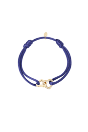 Chirurgisch stalen armband "Double hearts Blue"