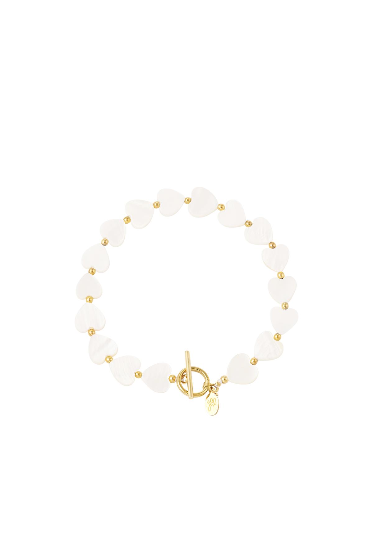 Chirurgisch stalen armband "Sea shell hearts"