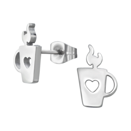 Oorbellen Chirurgisch staal Koffiekop