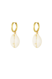 Creolen Chirurgisch staal Seashell White