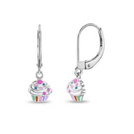 Kinderoorbellen Sterling zilver 925 Brisuresluiting Cupcake "In Season Jewelry"