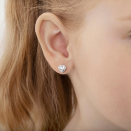 Kinderoorbellen Sterling zilver 925 met schroefsluiting Hart "In Season Jewelry"