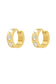Creolen Chirurgisch staal Heart stones