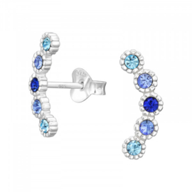 Oorbellen Sterling zilver 925 Geometry blue