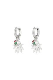 Creolen Chirurgisch staal Flower with beads