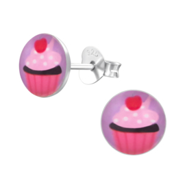 Kinderoorbellen Sterling zilver 925 Cupcake