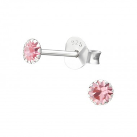 Oorbellen Sterling zilver 925 Rond roze