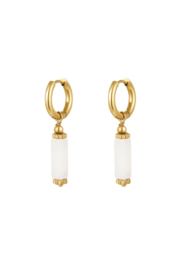 Creolen Chirurgisch staal Natural stones white