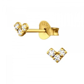Oorbellen Sterling zilver 925 Kristal mini