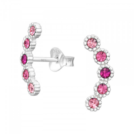 Oorbellen Sterling zilver 925 Geometry pink