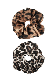 Haarelastiekjes scrunchie Wild duo - bruin