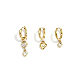 Creolen Chirurgisch staal Set simple hearts