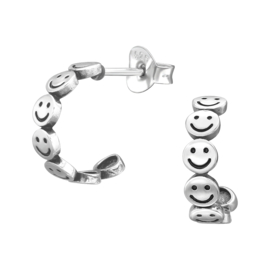 Oorbellen Sterling zilver 925 Smiley